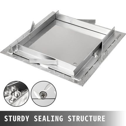 Recessed Manhole Cover 11.8\"x11.8\" Clear Opening, Galvanized Steel Drain Cover Overall Size 14.5\"x14.5\", Sealed Square Manhole Cover and Frame, Steel Man Hole Lid Inspection Access for Boat/.