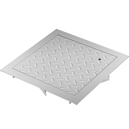 Recessed Manhole Cover 11.8\"x11.8\" Clear Opening, Galvanized Steel Drain Cover Overall Size 14.5\"x14.5\", Sealed Square Manhole Cover and Frame, Steel Man Hole Lid Inspection Access for Boat/.