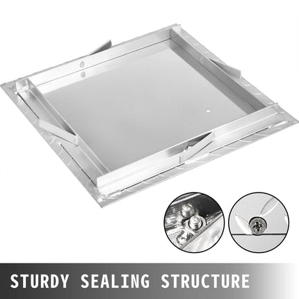 Recessed Manhole Cover 60 x 60 cm Clear Opening, Galvanized Steel Drain Cover Overall Size 67 x 67 cm, Sealed Square Manhole Cover and Frame, Steel Man Hole Lid Inspection Access for Boat/.