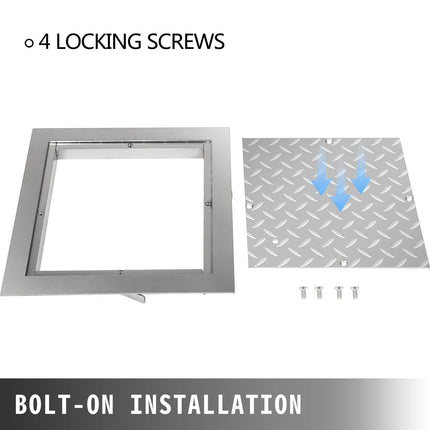 Recessed Manhole Cover 60 x 60 cm Clear Opening, Galvanized Steel Drain Cover Overall Size 67 x 67 cm, Sealed Square Manhole Cover and Frame, Steel Man Hole Lid Inspection Access for Boat/.
