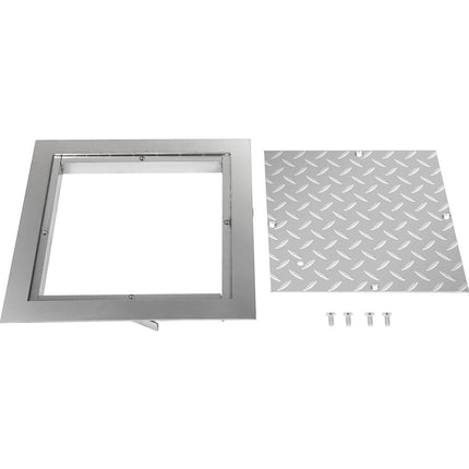 Recessed Manhole Cover 60 x 60 cm Clear Opening, Galvanized Steel Drain Cover Overall Size 67 x 67 cm, Sealed Square Manhole Cover and Frame, Steel Man Hole Lid Inspection Access for Boat/.