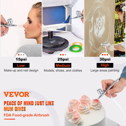 Airbrush Kit Dual-action Airbrush System Compressor Art Nail Makeup Model.