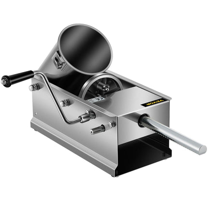 Manual Sausage Stuffer, 3 L / 7 LBS Horizontal Sausage Machine, Dual-Speed Meat Stuffer, Made of Food-Grade 304 Stainless Steel, Includes 5 Stuffing Tubes, for Home Kitchen Restaurant Commercial.