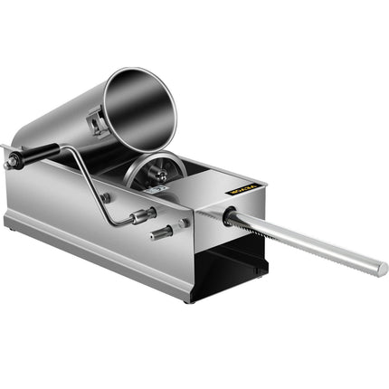Manual Sausage Stuffer, 5 L / 11 LBS Horizontal Sausage Machine, Dual-Speed Meat Stuffer, Made of Food-Grade 304 Stainless Steel, Includes 5 Stuffing Tubes, for Home Kitchen Restaurant Commercia.