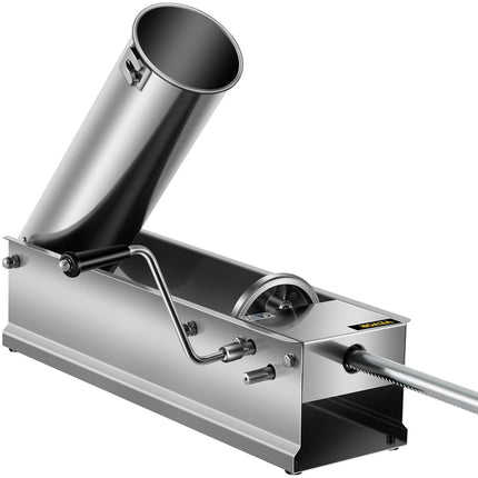 Manual Sausage Stuffer, 7 L / 15 LBS Horizontal Sausage Machine, Dual-Speed Meat Stuffer, Made of Food-Grade 304 Stainless Steel, Includes 5 Stuffing Tubes, for Home Kitchen Restaurant Commercia.