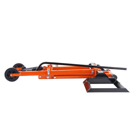 Lawn Mower Lift with Hydraulic Jack, 500 Lbs Weight Capacity, Solid Carbon Steel Lawn Mower Lift, Adjustable Movable Lawn Lifter for Riding Tractors and Zero Turn Lawn Mowers, Orange.