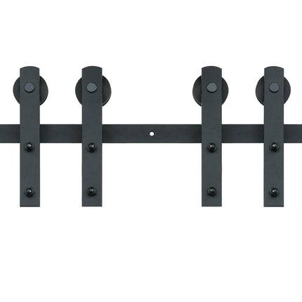 8FT Sliding Barn Door Hardware Closet Track Kit for Double Doors I Hanger.