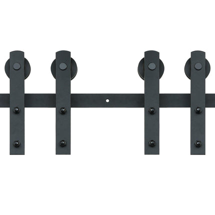 8FT Sliding Barn Door Hardware Closet Track Kit for Double Doors I Hanger.
