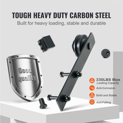8FT Sliding Barn Door Hardware Closet Track Kit for Single Door I Hanger.