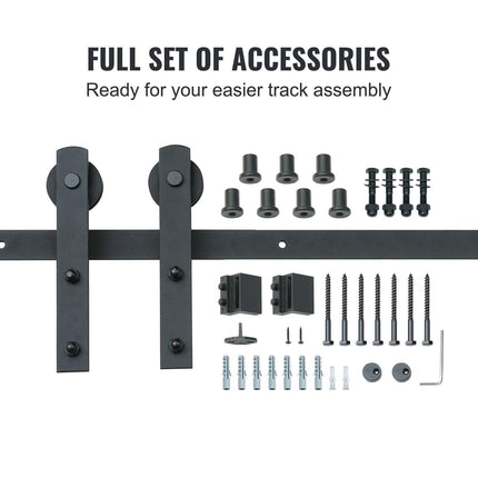 8FT Sliding Barn Door Hardware Closet Track Kit for Single Door I Hanger.