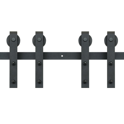 2440 mm Sliding Barn Door Hardware Closet Track Kit for Double Doors J Hanger.