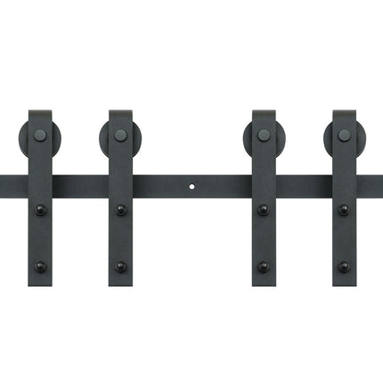 2440 mm Sliding Barn Door Hardware Closet Track Kit for Double Doors J Hanger.