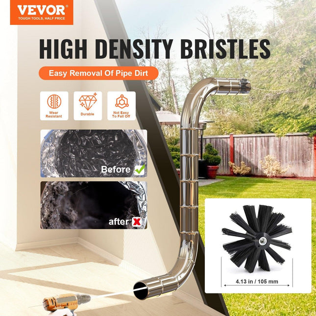 914.4CM Dryer Vent Cleaner Kit, 22 Pieces Duct Cleaning Brush, Reinforced Nylon Dryer Vent Brush, Dryer Cleaning Tools Lint Remover with Flexible Lint Trap Brush, Clamp Connectors.