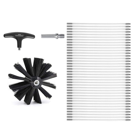 15.24M Dryer Vent Cleaner Kit, 37 Pieces Duct Cleaning Brush, Reinforced Nylon Dryer Vent Brush, Dryer Cleaning Tools Lint Remover with Flexible Lint Trap Brush, Clamp Connectors.