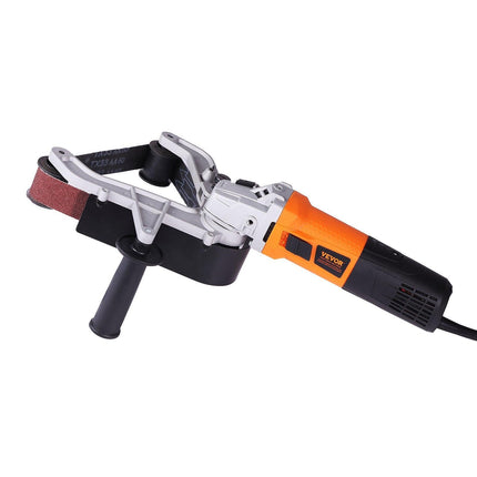 Pipe Tube Polisher Sander, 1300W Pipe Belt Sander with 6 Variable Speeds 1100-3200rpm, Professional Belt Sander Grinding Machine with 3PCS Sanding Belts for Burnishing Finishing Rust Removal.