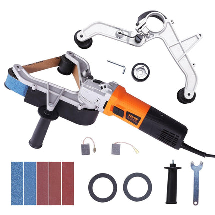 Pipe Tube Polisher Sander, 1300W Pipe Belt Sander with 6 Variable Speeds 1100-3200rpm, Professional Belt Sander Grinding Machine with 50PCS Sanding Belts for Burnishing Finishing Rust Removal.