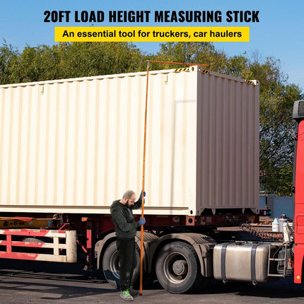 Load Height Measuring Stick 20' Sturdy Truck Height Stick Easy to Read.