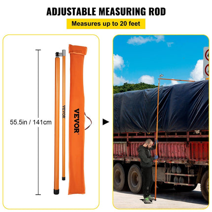 Load Height Measuring Stick 20' Sturdy Truck Height Stick Easy to Read.