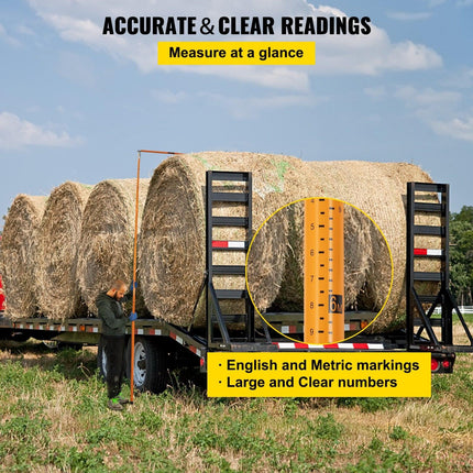 Load Height Measuring Stick 20' Sturdy Truck Height Stick Easy to Read.