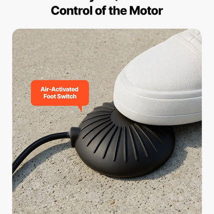 VEVOR Drain Cleaner Machine 22m x 9.5mm, Sewer Snake Auger Manual Feed on Wheels, Portable Drain Cleaning Machine with 6 Cutters & Air-activated Foot Switch for 50mm to 100mm Pipes.