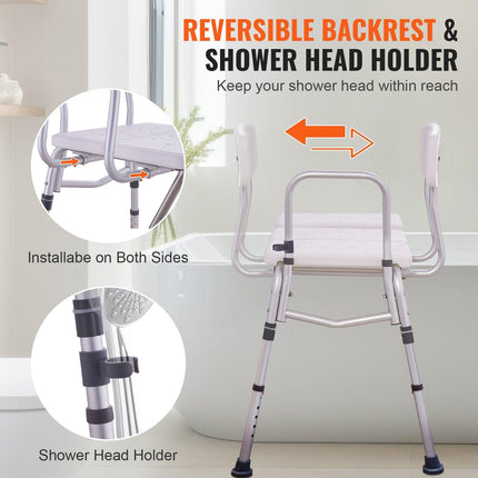 Tub Transfer Bench Bathtub Shower Seat for Senior Height Adjustable 400LBS.