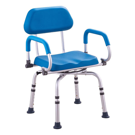 Swivel Shower Chair 360 Degree, Adjustable Shower Seat with Pivoting Arms & Padded Bath Seat for Inside Shower or Tub, Non-Slip Rotating Bathtub Chair for Elderly Disabled, 300LBS Capacity.