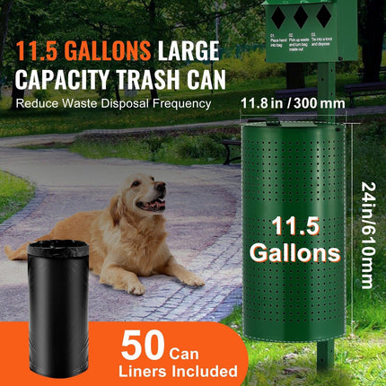 Dog Waste Station with 600 Dog Poop Bags Commercial Park Pet Poop Station.