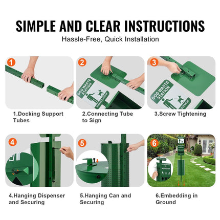 Dog Waste Station with 600 Dog Poop Bags Commercial Park Pet Poop Station.