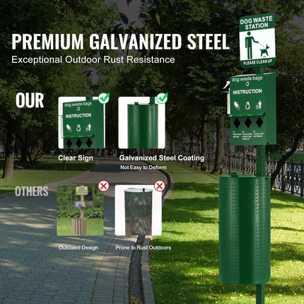 Dog Waste Station with 600 Dog Poop Bags Commercial Park Pet Poop Station.
