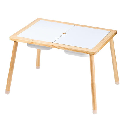 Kids Sensory Table Indoor Wooden Play Sand Water Table with 3 Storage Bins.
