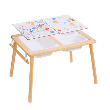 Kids Sensory Table Sand Water Play Table with 1 Paper Roll 3 Storage Bins.
