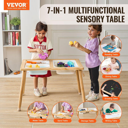 Kids Sensory Table Sand Water Play Table with 1 Paper Roll 3 Storage Bins.