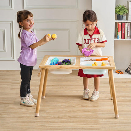 Kids Sensory Table Sand Water Play Table with 1 Paper Roll 3 Storage Bins.