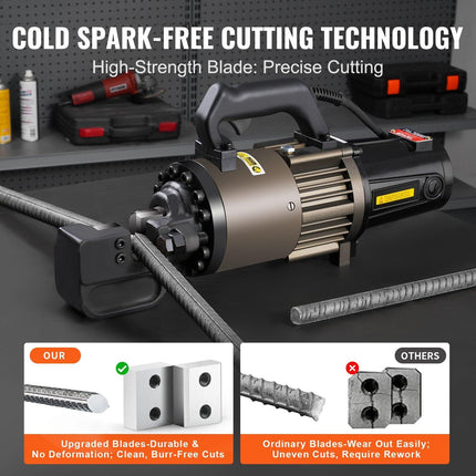 2300W Electric Hydraulic Rebar Cutter Cutting up to 1.26 Inch 5-32mm.