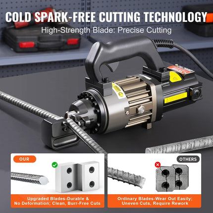Electric Hydraulic Rebar Cutter, 1000W Portable Rebar Cutter, Cutting up to 5/8 Inch (4-16mm) #5 Rebar within 2 Seconds, High Power Steel Rebar Cutter with Oil Can Rich Accessories,Black RC-16.