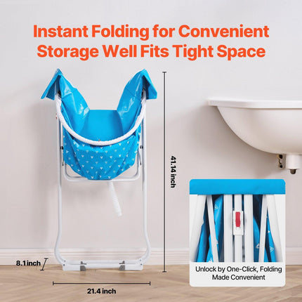 Portable Dog Bathtub, Elevated & Foldable Space-saving Pet Shower Station with Quick Drainage, Bathing Tub for Washing & Grooming Small and Medium Size Dogs and Cats Indoor & Outdoor, Light Blue.
