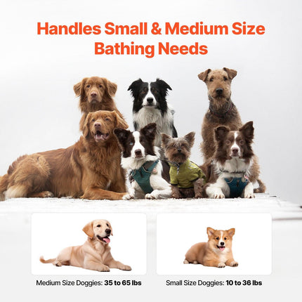Portable Dog Bathtub, Elevated & Foldable Space-saving Pet Shower Station with Quick Drainage, Bathing Tub for Washing & Grooming Small and Medium Size Dogs and Cats Indoor & Outdoor, Light Blue.