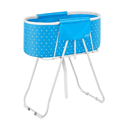 Portable Dog Bathtub, Elevated & Foldable Space-saving Pet Shower Station with Quick Drainage, Bathing Tub for Washing & Grooming Small and Medium Size Dogs and Cats Indoor & Outdoor, Light Blue.