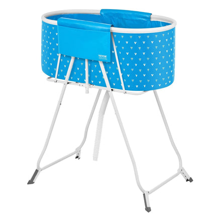 Portable Dog Bathtub, Elevated & Foldable Space-saving Pet Shower Station with Quick Drainage, Bathing Tub for Washing & Grooming Small and Medium Size Dogs and Cats Indoor & Outdoor, Light Blue.