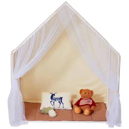 Kids Play Tent, Kids Tent for Kids 1-5 Years Old, Toddler Tent with Mat and Tent Lamp, Tent for Kids with Windows for Indoor and Outdoor, Yurt Tent for Boys and Girls, Beige.