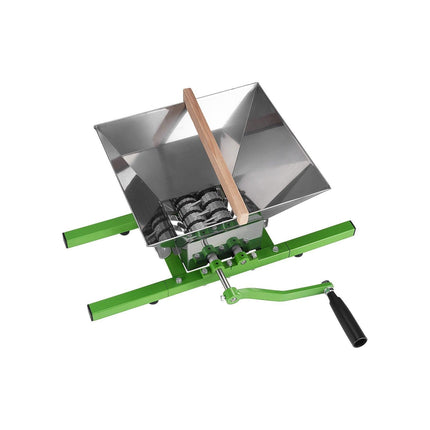 1.8 Gal/7L Fruit and Apple Crusher, Large Manual Grinder, Stainless Steel Fruit Scratter Pulper for Wine Cider Apple Grape Pressing, with Roller Handle for Kitchen Home, Green.