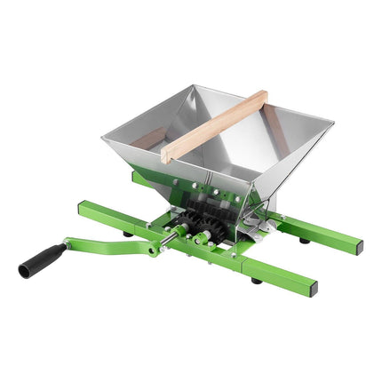 1.8 Gal/7L Fruit and Apple Crusher, Large Manual Grinder, Stainless Steel Fruit Scratter Pulper for Wine Cider Apple Grape Pressing, with Roller Handle for Kitchen Home, Green.