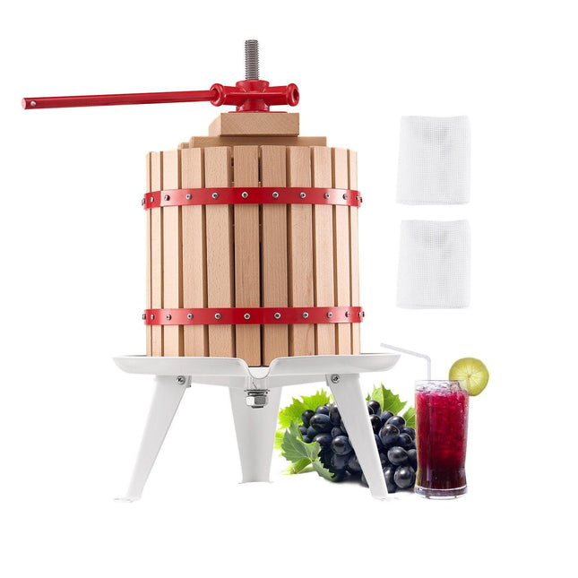 Fruit Wine Press Manual Press for Wine Making 3.2 Gal/12L Wood Basket.