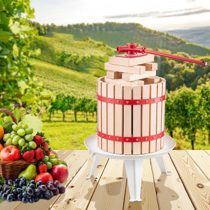Fruit Wine Press Manual Press for Wine Making 3.2 Gal/12L Wood Basket.