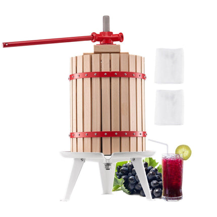 Fruit Wine Press Manual Press for Wine Making 4.75 Gal/18L Wood Basket.