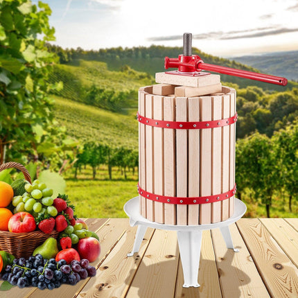 Fruit Wine Press Manual Press for Wine Making 4.75 Gal/18L Wood Basket.