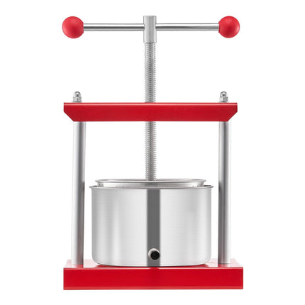 0.8 Gal/3L Fruit Wine Press, 2 Stainless Steel Barrels, Manual Juice Maker, Cider Apple Grape Tincture Honey Olive Oil Making Press with T-Handle for Outdoor Kitchen Home.