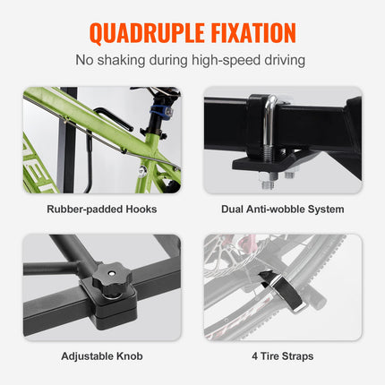 2-Bike Rack Hitch Mount 160lbs Folding Carrier Car Truck SUV 2.