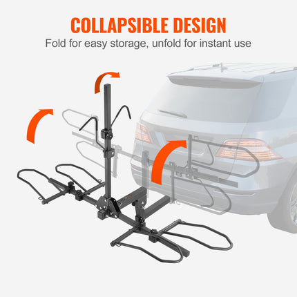 2-Bike Rack Hitch Mount 160lbs Folding Carrier Car Truck SUV 2.