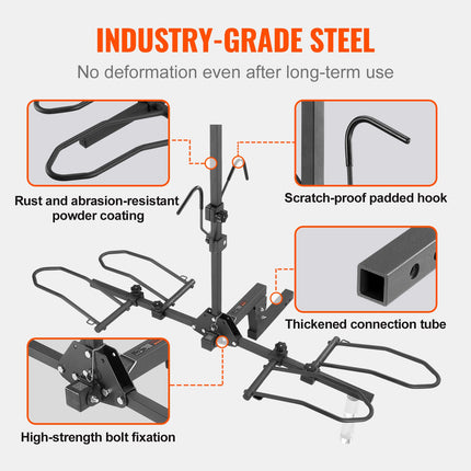 2-Bike Rack Hitch Mount 160lbs Folding Carrier Car Truck SUV 2.